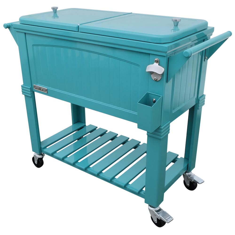 Permasteel 80 Qt Teal Antique Furniture Style Rolling Patio Cooler Ps 203f1 The Home Depot - Permasteel 80 Qt Rolling Patio Cooler Cart In Blue Permasteel 80 Qt Teal Antique Furniture Style Rolling Patio Cooler Ps 203f1 The Home Depot - Permasteel 80 Qt Rolling Patio Cooler Cart In Blue