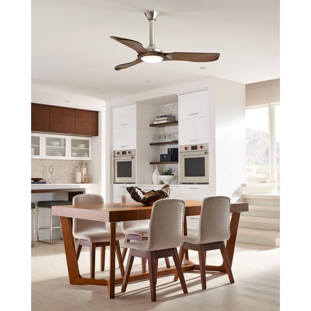 Monte Carlo Minimalist 56 in. LED Indoor/Outdoor Brushed Steel Ceiling Fan with Dark Walnut Blades was $899.0 now $539.97 (40.0% off)