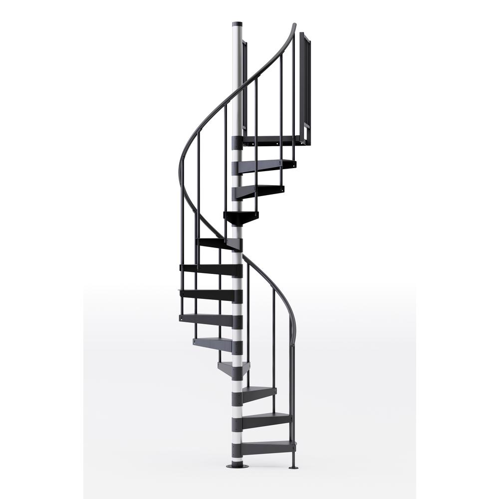 Mylen Stairs Reroute Prime Interior 42in Diameter Fits Height 85in 95in 1 36in Tall Platform Rail Spiral Staircase Kit Ec42p09v001 The Home Depot