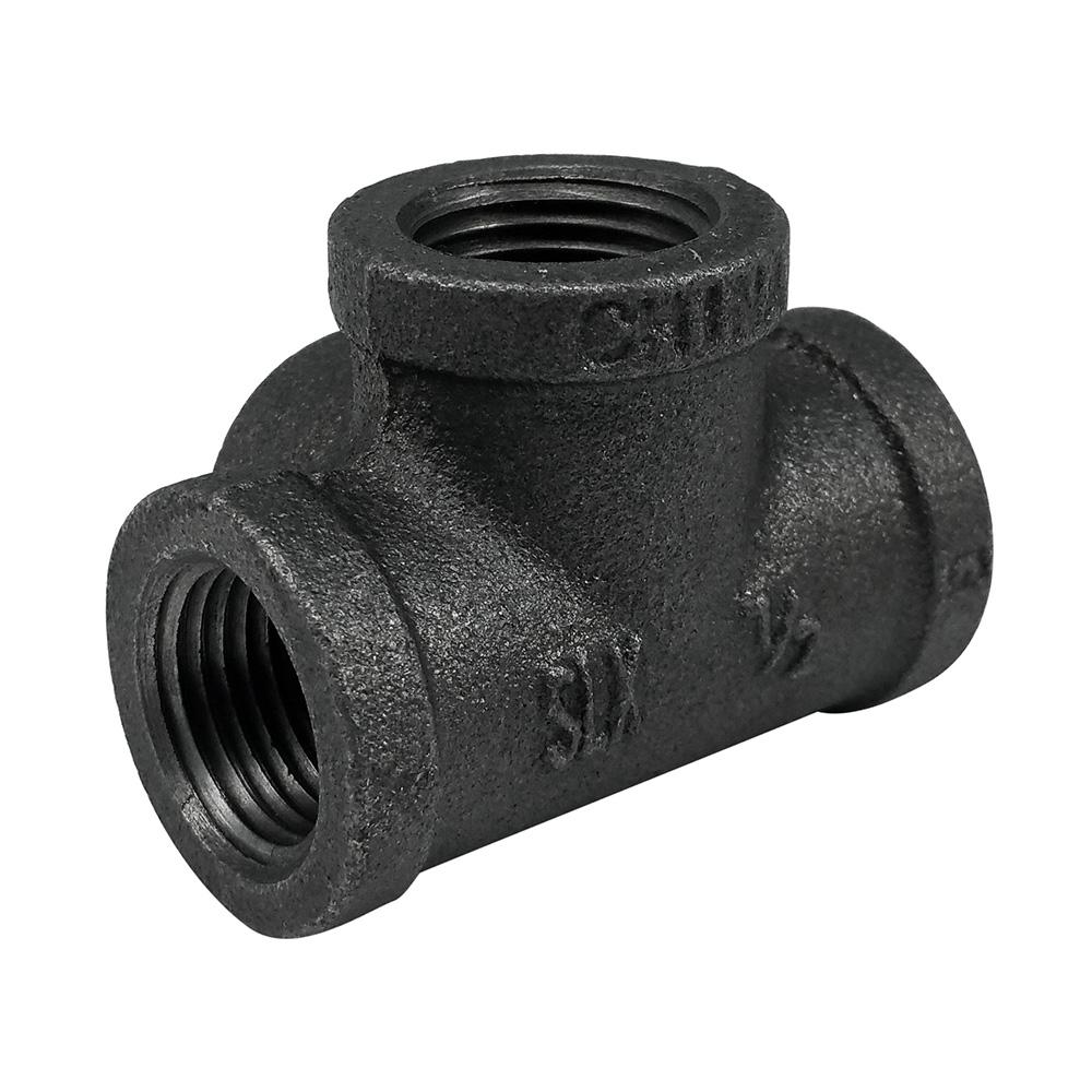 Ldr Industries 1 2 In 4 Way Black Iron Side Outlet Tee 310 Sot 12 The Home Depot