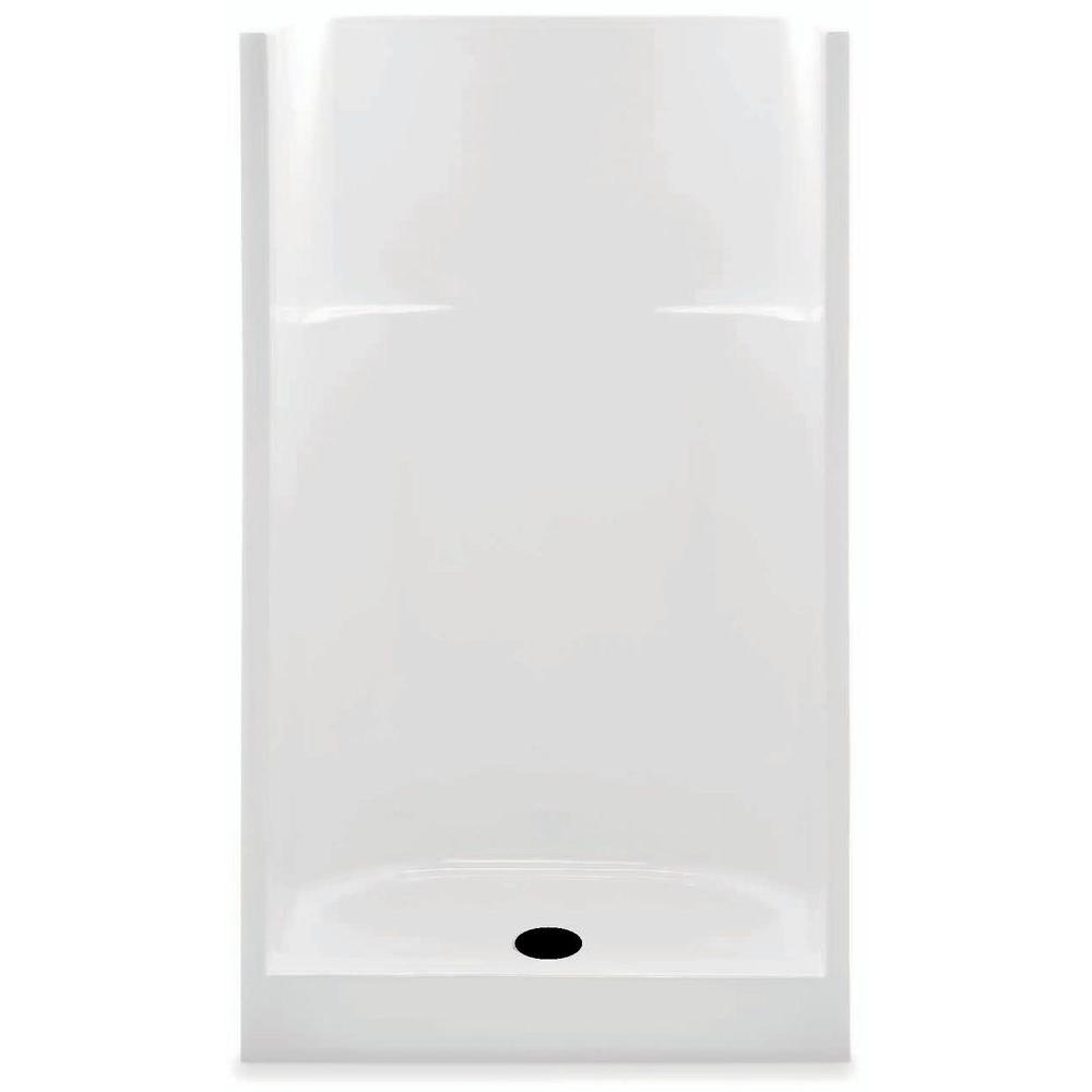 Aquatic Everyday AcrylX 36 in. x 36 in. x 72 in. 1-Piece Shower Stall with Center Drain in White 
