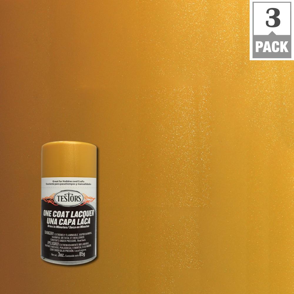 Testors 3 oz. Inca Gold Lacquer Spray Paint (3Pack)1839MT The Home Depot
