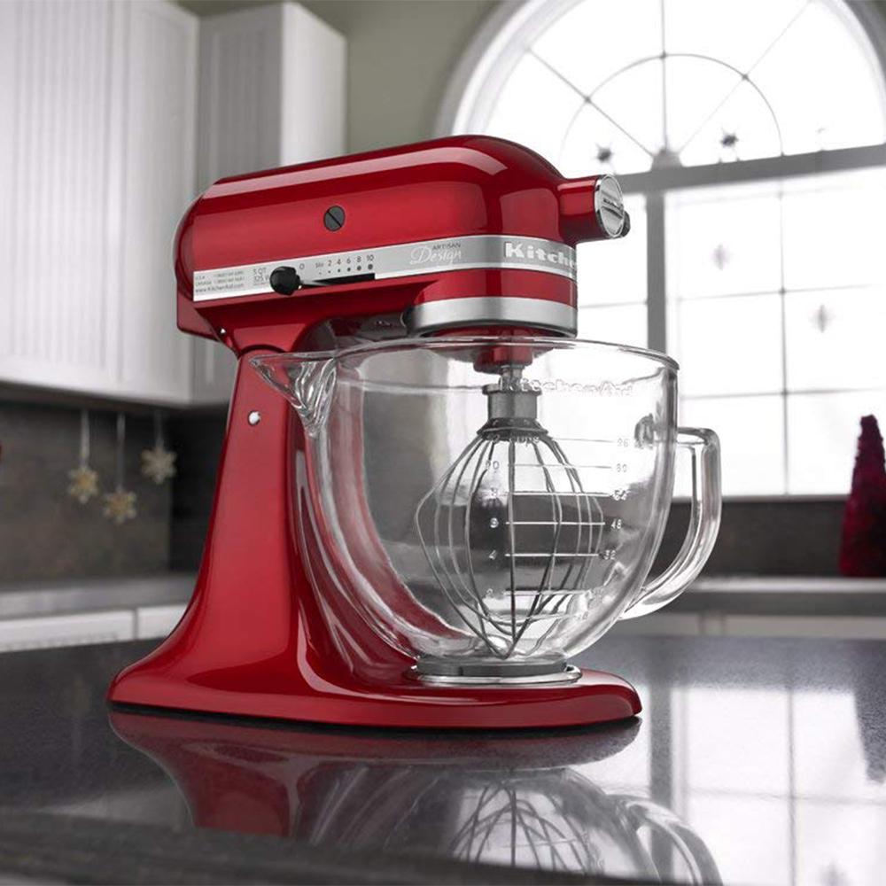 Kitchenaid Artisan Designer 5 Qt Candy Apple Red Stand Mixer Kitchenaid Artisan Designer 5 Qt Candy Apple Red Stand Mixer Ksm155gbca The Home Depot
