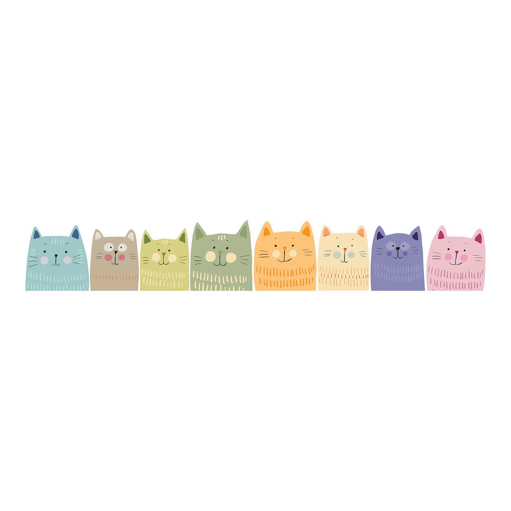 Home Decor Line Multicolor Cats Wall Decals Set Of 8 Tcr 54115