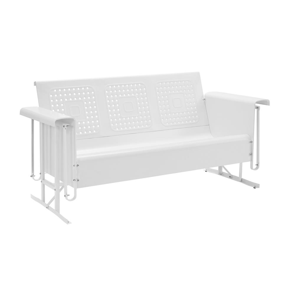 Crosley Bates 3 Person White Metal Outdoor Glider Co1023 Wh The