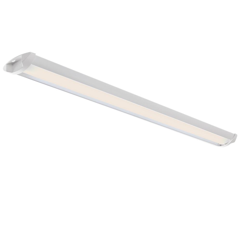 Commercial Electric 4 ft. 3400 Lumens Integrated LED Dimmable White Wraparound Light 4000K Ultra Low Profile Quick Install