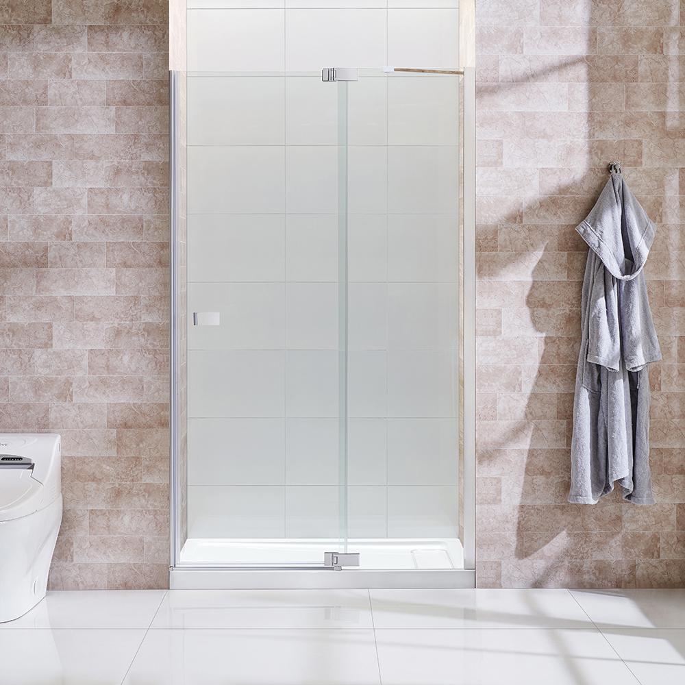 OVE Decors Harbor 48 in. x 78.75 in. Frameless Fixed Shower Door in Chrome with Handle15SGP