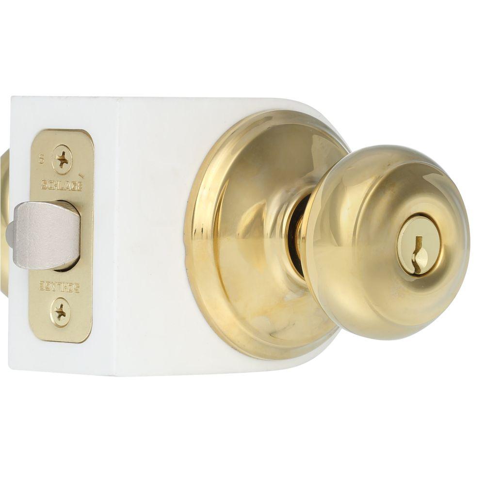 Schlage Georgian Bright Brass Keyed Entry Door Knob F51a Geo 505