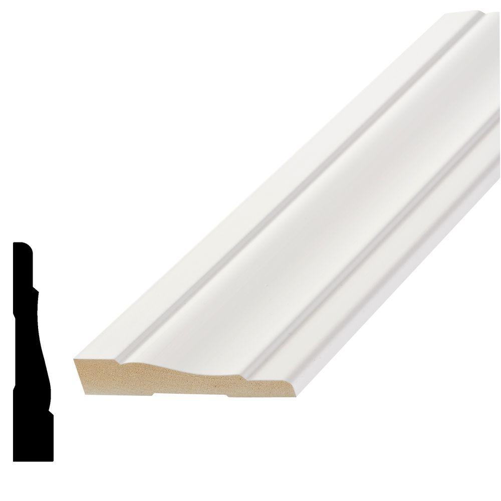 Alexandria Moulding 9/16 in. x 31/4 in. x 96 in. Primed MDF Casing