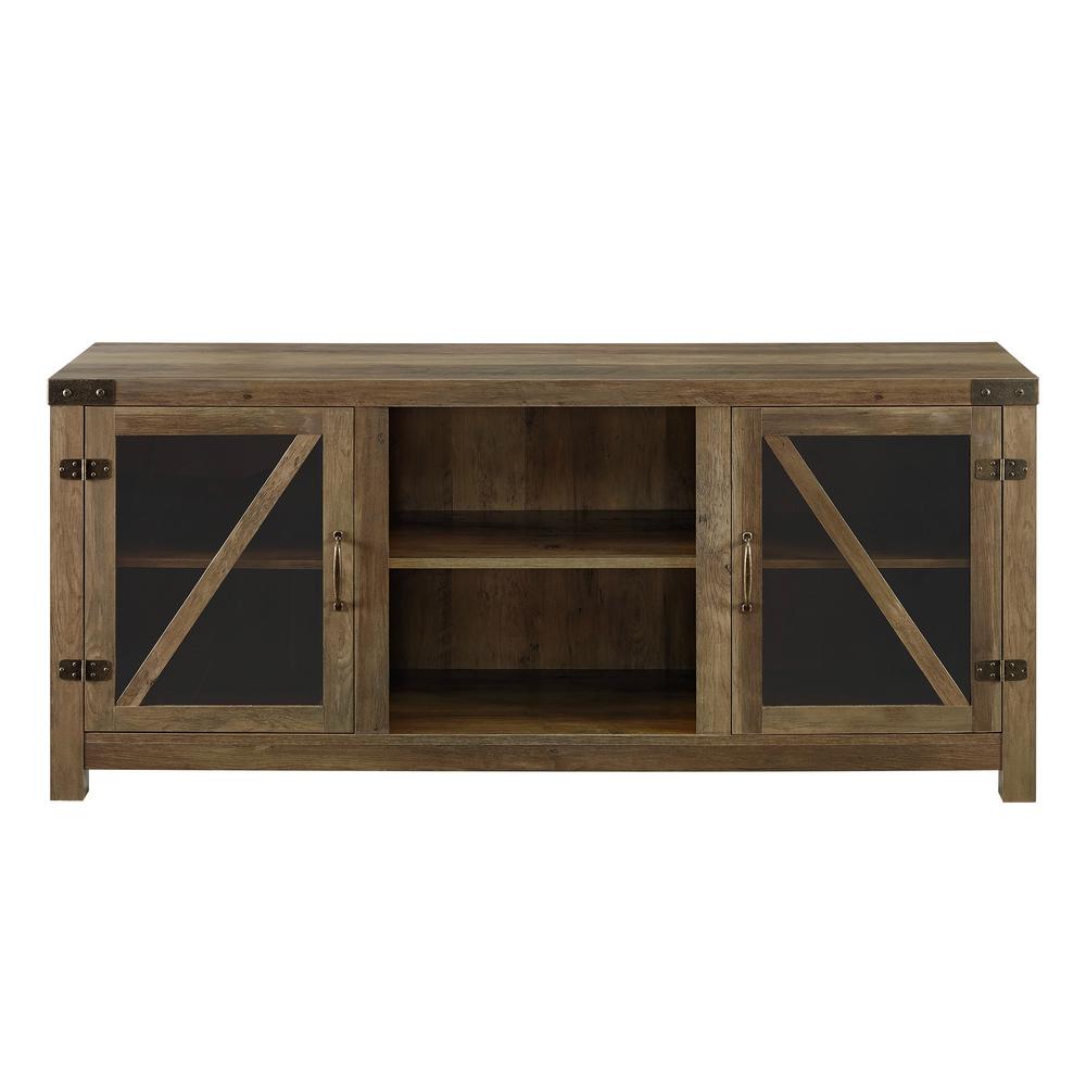 Walker Edison Furniture Company 58 In Rustic Oak Glass Barn