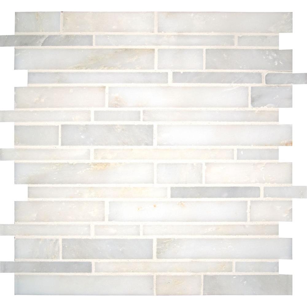 Msi Greecian White Interlocking 12 In X 10 Mm Polished Msi Greecian White Interlocking 12 In X 10 Mm Polished Marble Mesh Mounted Mosaic Tile Sq Ft Case Gre Ilp10mm The Home Depot
