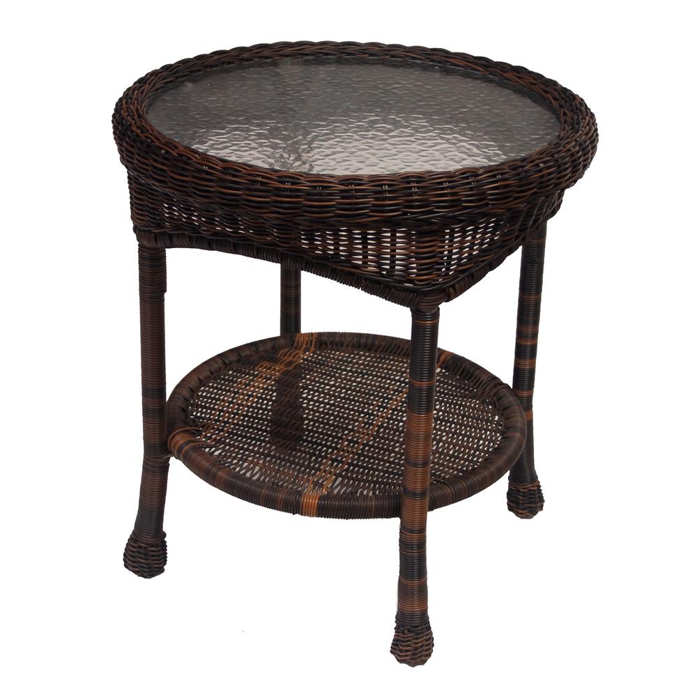 Unbranded Wicker Outdoor Side Table-HD90027-ET-CF (B) - The Home Depot