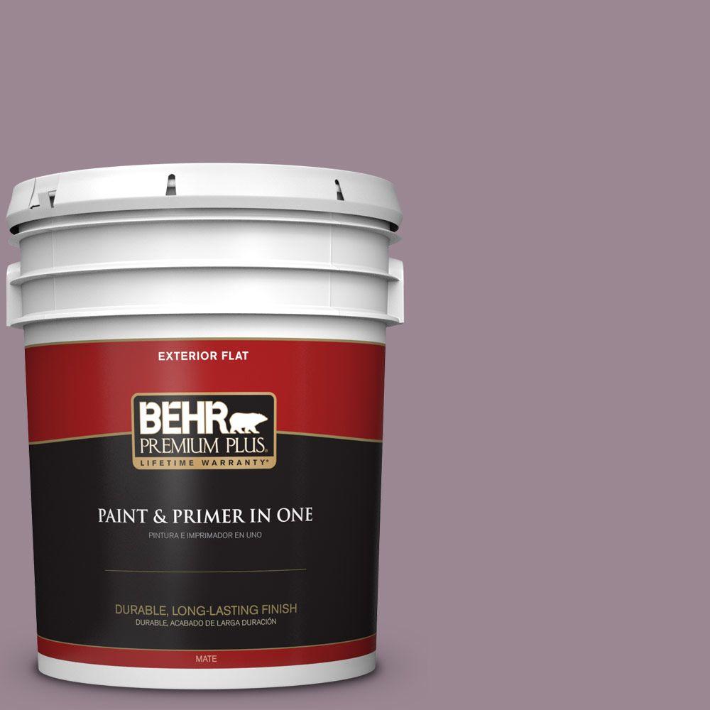 BEHR Premium Plus 5gal. 690F5 Purple Mauve Flat Exterior Paint