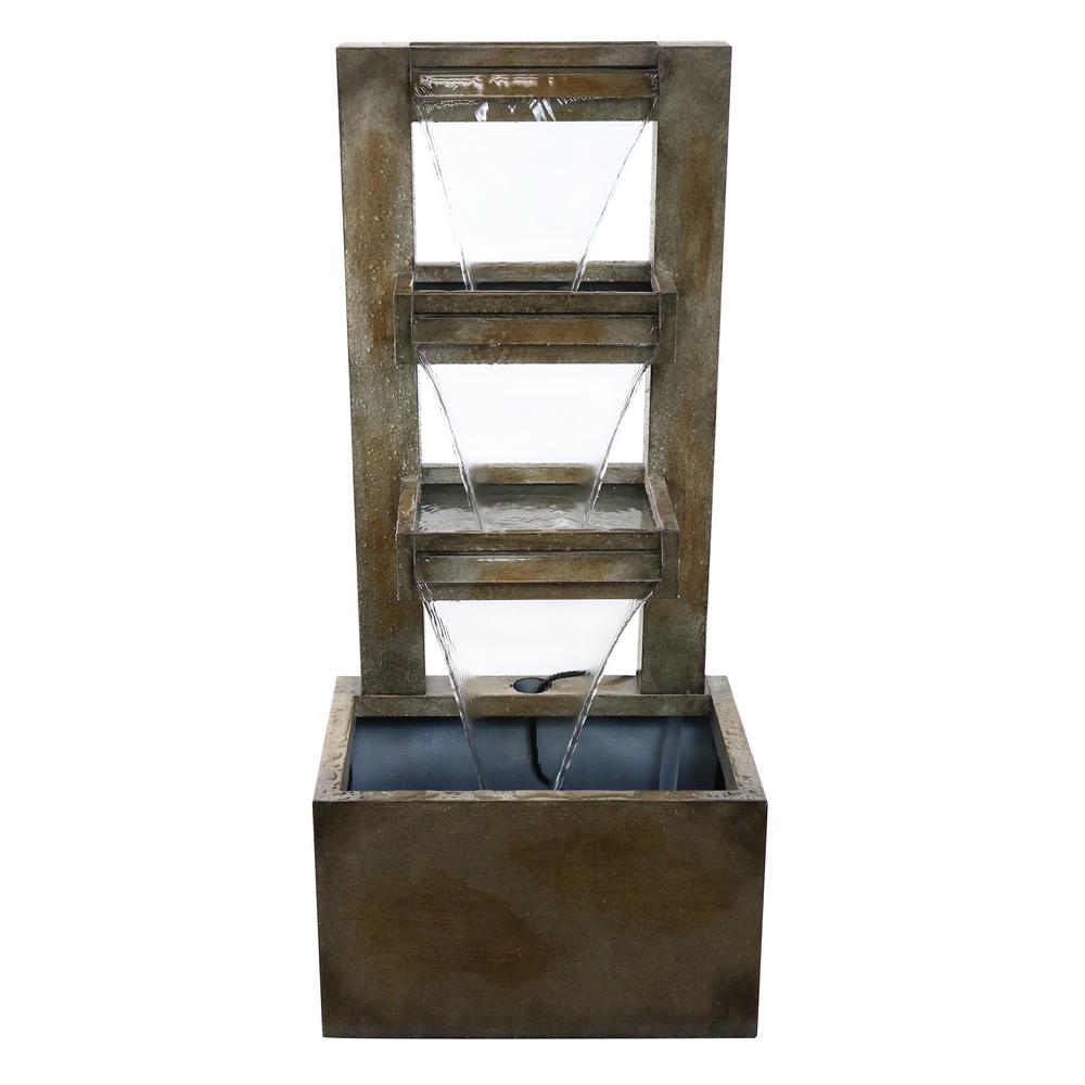 Hampton Bay 2Tier Cement Fountain10141 The Home Depot