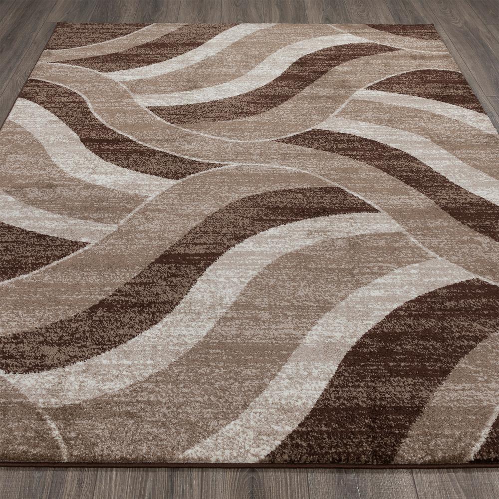 City Collection Brown Waves 5 Ft X 7 Indoor Area Rug Cit3158