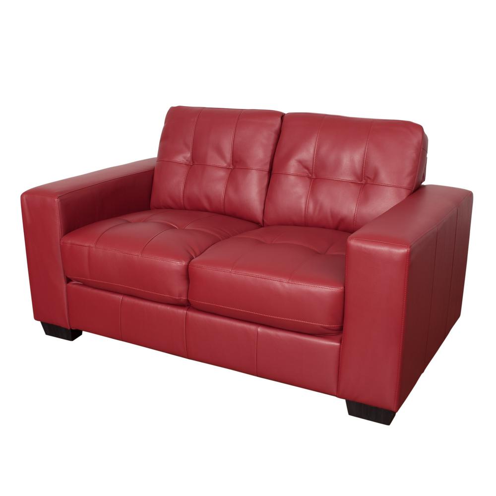 Home Decorators Collection Garrison Brown Bonded Leather Loveseat