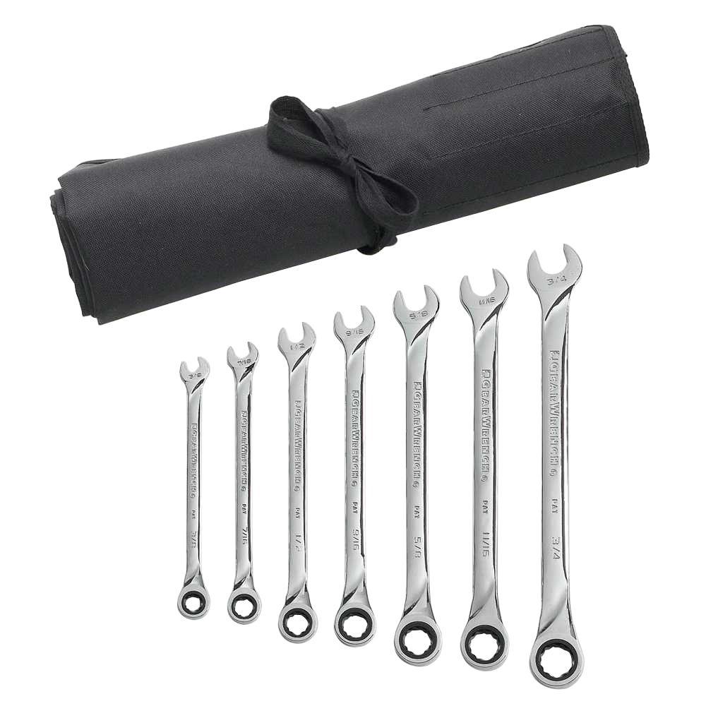 GearWrench SAE XL Combination Ratcheting Wrench Roll Set (7Piece