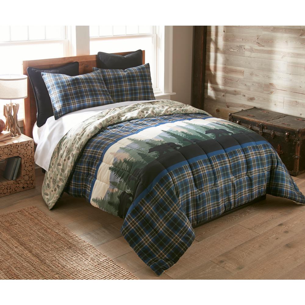 Donna Sharp Bear Journey Blue 3 Piece Queen Comforter Set Y20050 The Home Depot