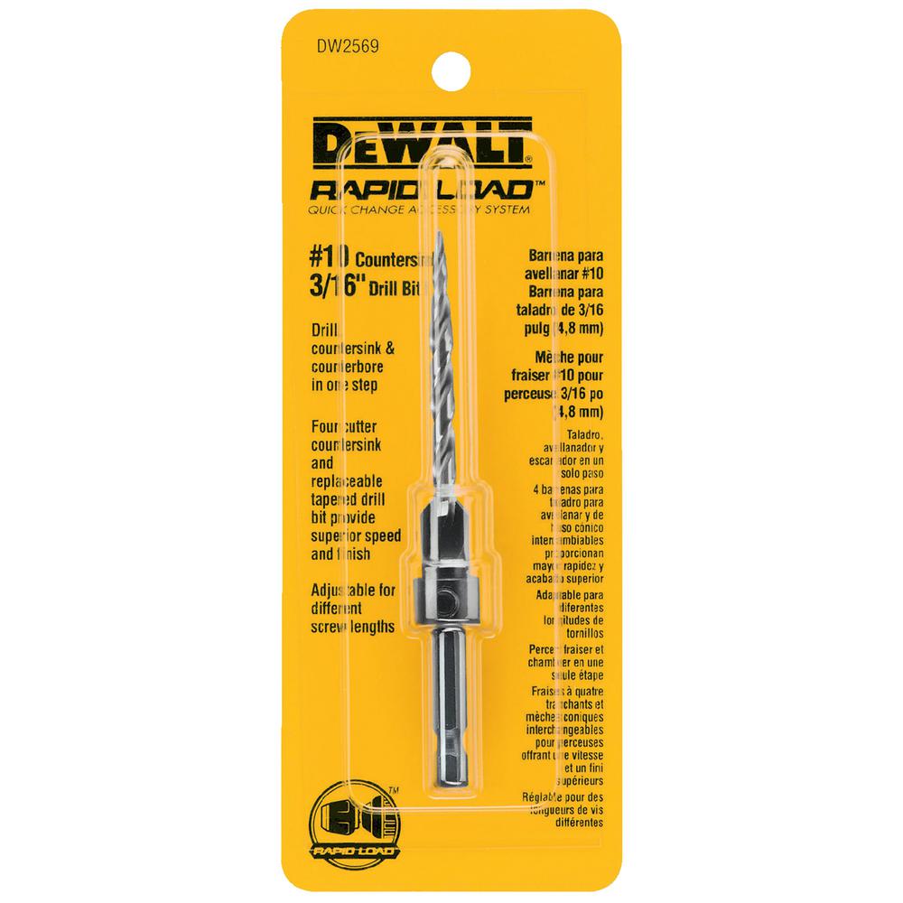 DEWALT 10 Countersink 3/16 in. High Speed Steel Drill BitDW2569 The