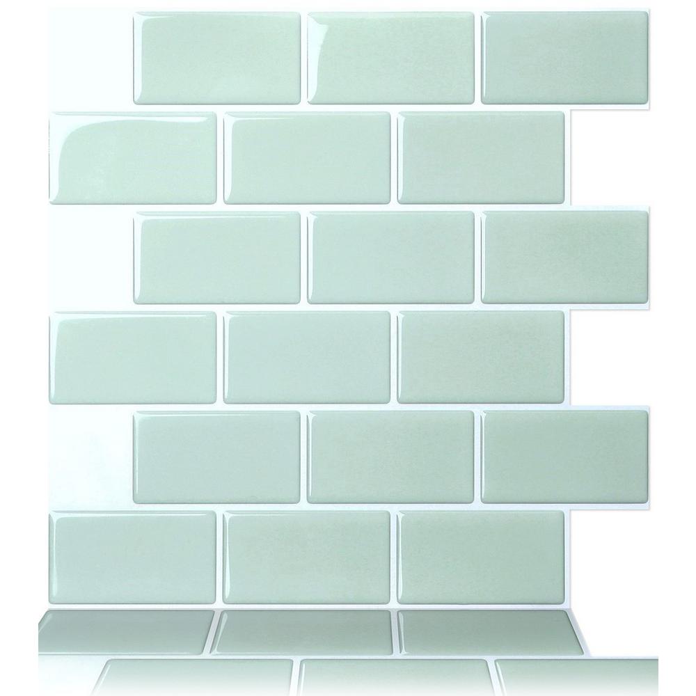 Tic Tac Tiles Flooring The Home Depot Subway Mist 12