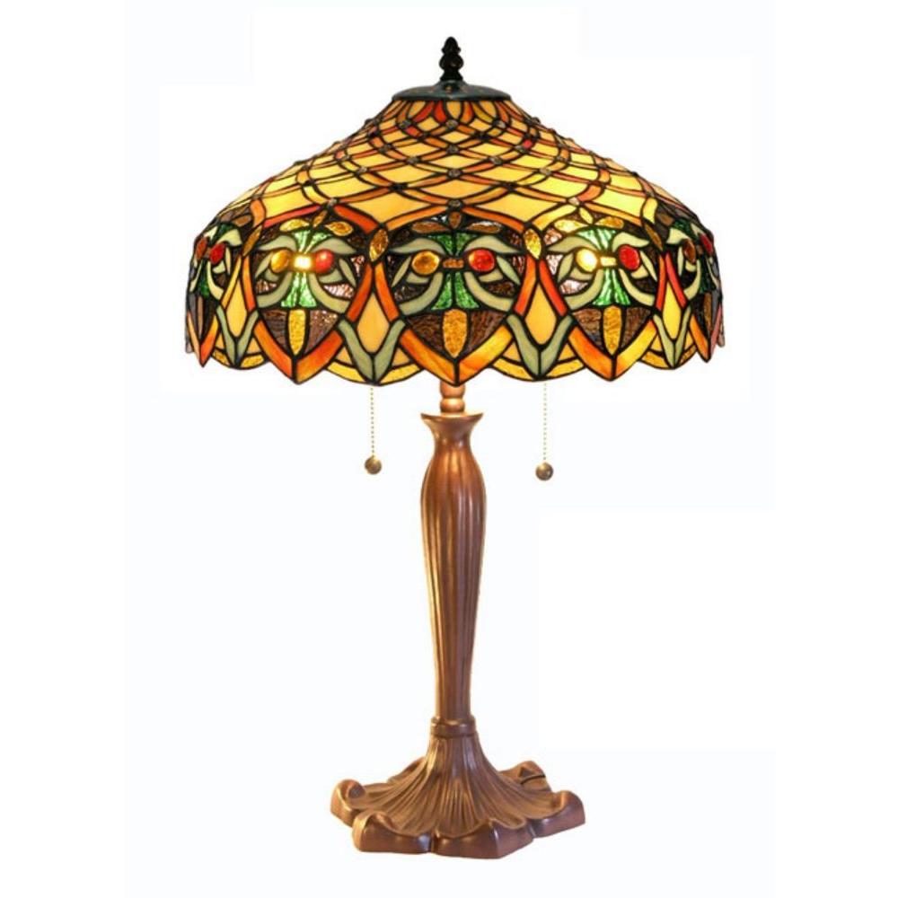 Warehouse of Tiffany 25 in. Ariel Bronze Table Lamp with ...