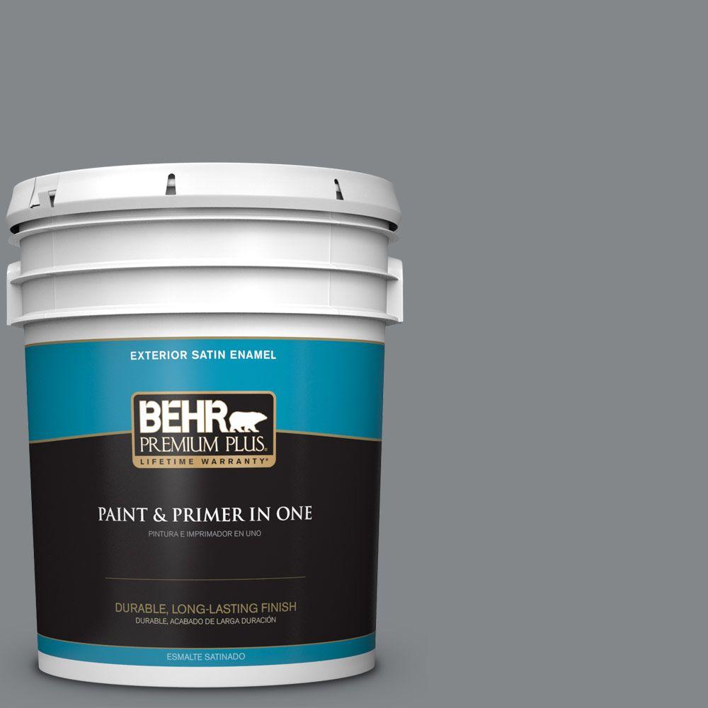 BEHR Premium Plus 5gal. BNC09 Heather Gray Satin Enamel Exterior