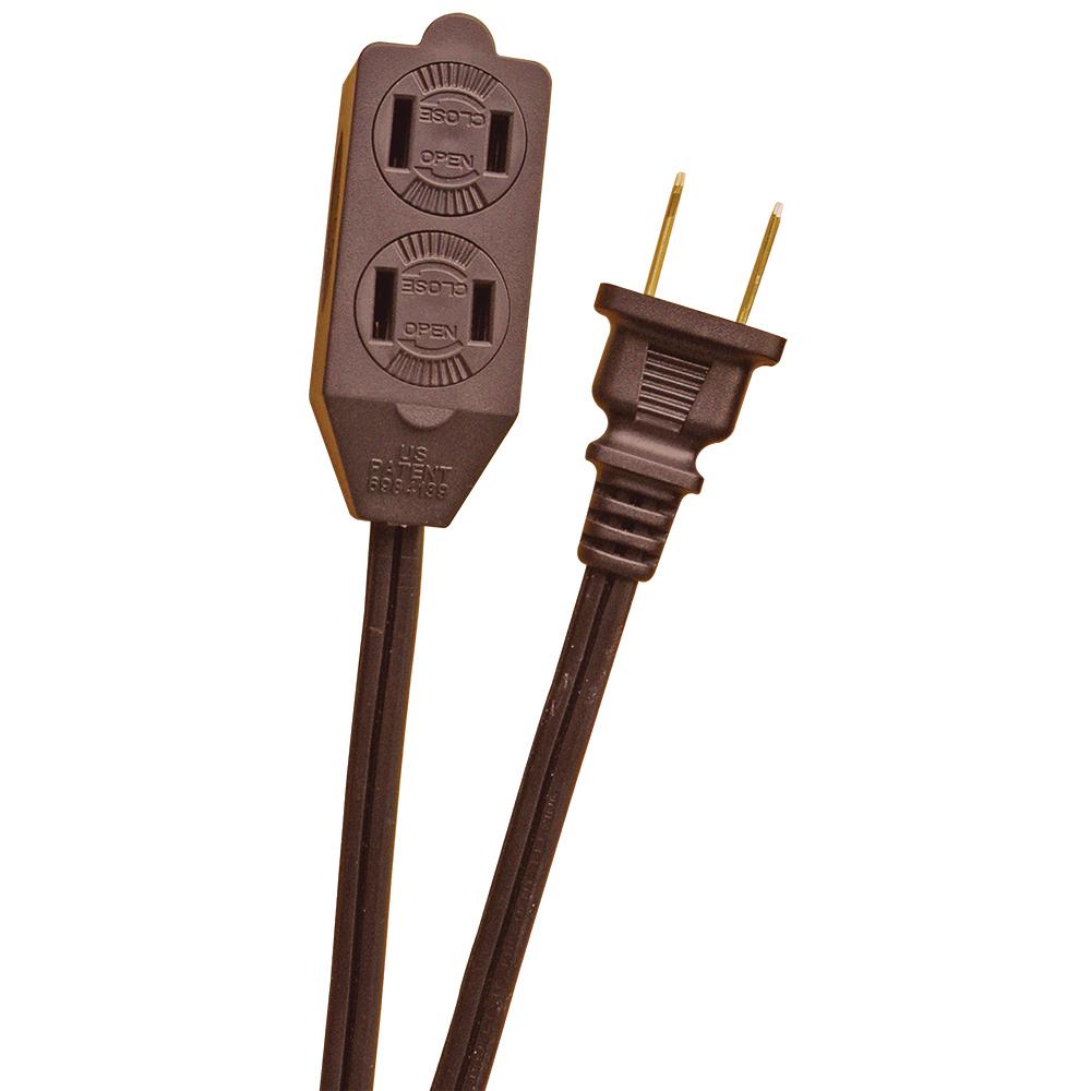 HDX 12 ft. 16/2 in. Brown Cube Tap Extension CordKAB1/KAB10F The