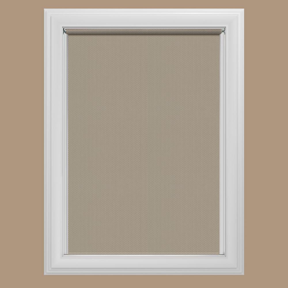 Bali Cut To Size Woven Taupe Cordless Decorative Room Darkening Vinyl Roller Shade 33 25 In W X 72 In L