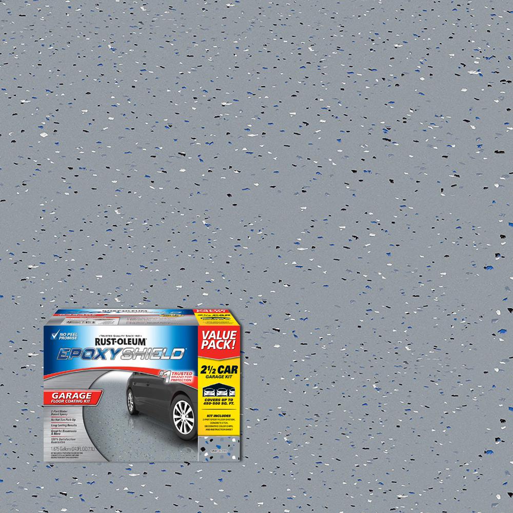 Rust Oleum Epoxyshield 240 Oz Gray High Gloss 2 5 Car Garage