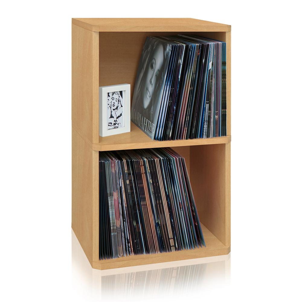 Way Basics Zboard Natural 2 Shelf Vinyl Record Storage And Lp