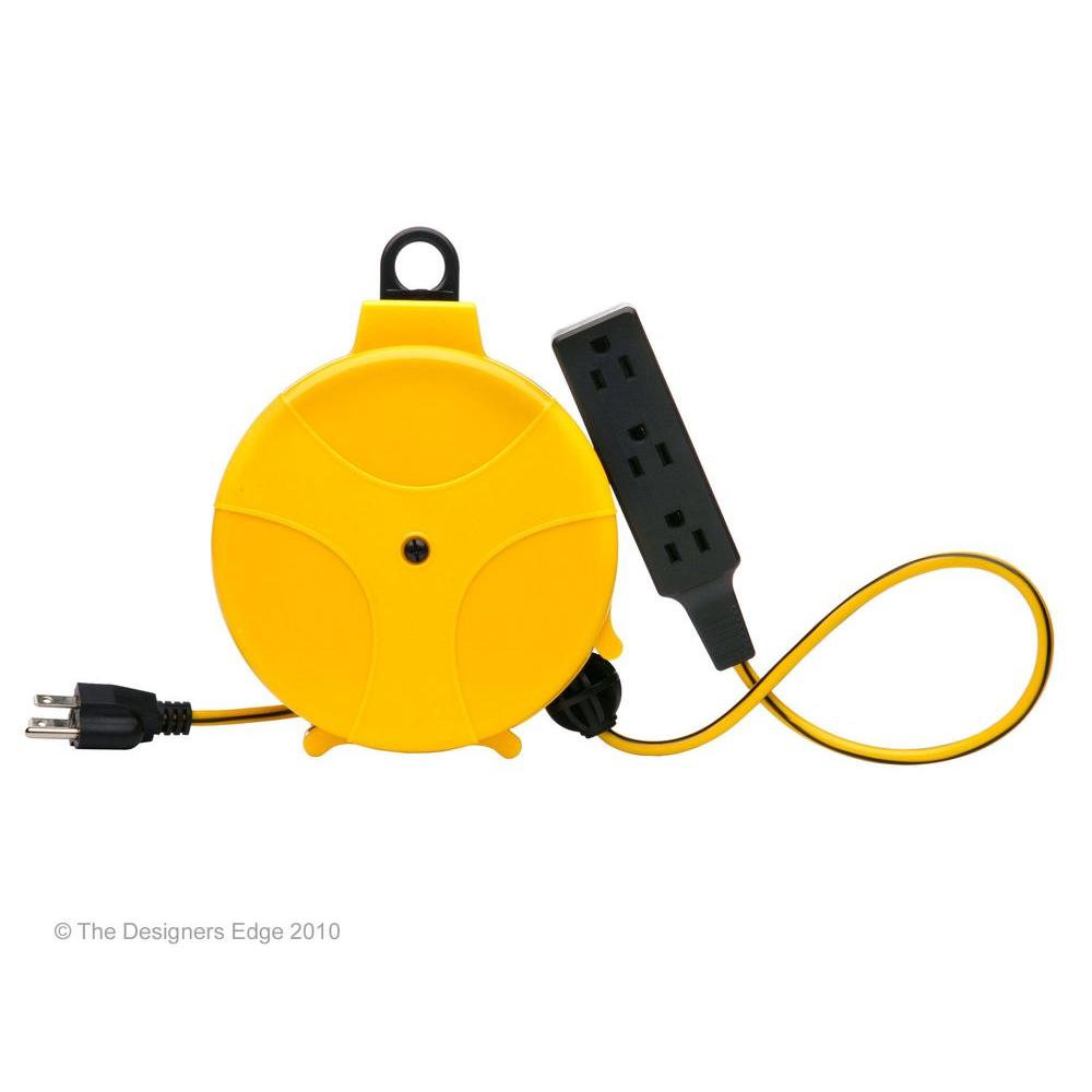 RETRACTABLE EXTENSION CORD REEL 3Outlet Garage Power Wire PVC Body 618125332434 eBay