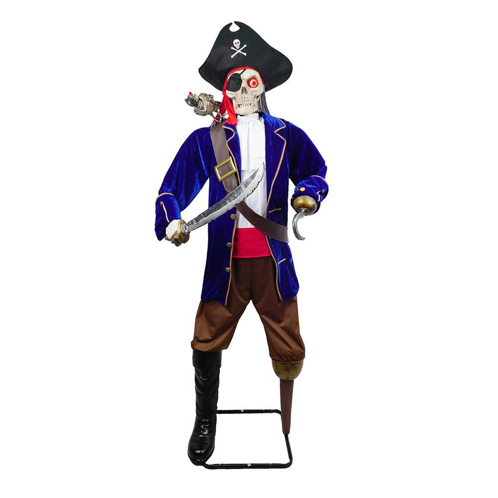  Home Accents Holiday 72 in Skeleton Pirate with Talking 