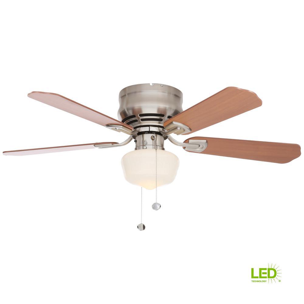 Middleton 42 In Led Indoor Brushed Nickel Ceiling Fan With Light Kit