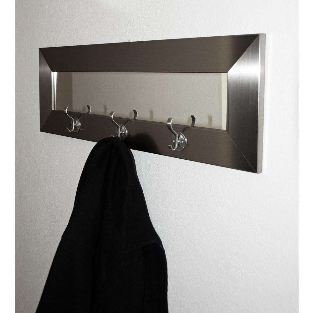 Last Look Modern Silver Wall Mirror With Hooks