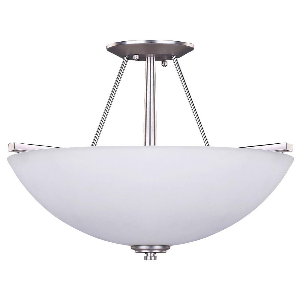 Canarm New Yorker 3 Light Brushed Pewter Semi Flush Mount Canarm New Yorker 3 Light Brushed Pewter Semi Flush Mount