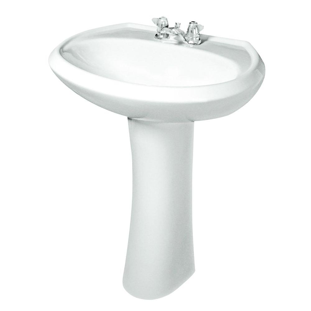 Gerber Maxwell Pedestal Combo Bathroom Sink in White