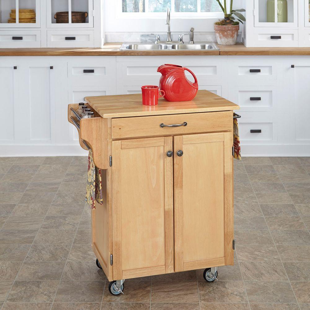 Homestyles Create A Cart Natural Kitchen Cart With Natural Wood
