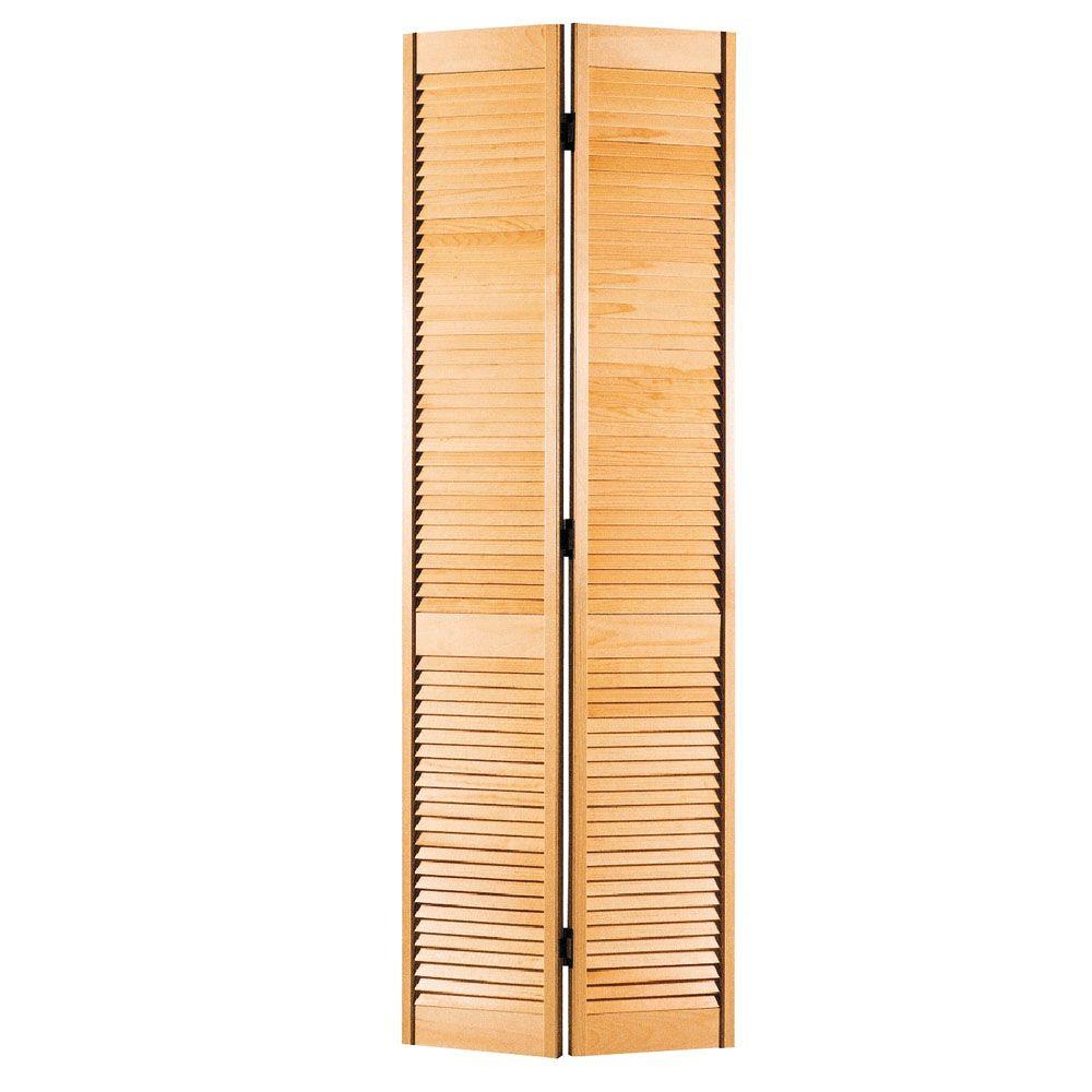 Masonite 36 In X 80 In Full Louvered Hollow Core Smooth Unfinished Pine Bi Fold Door