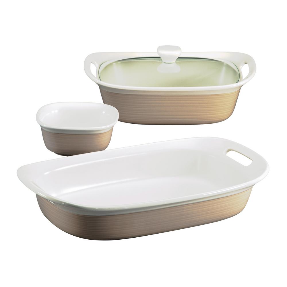 UPC 071160066595 product image for Etch 4-Piece Bakeware Set, Beige | upcitemdb.com