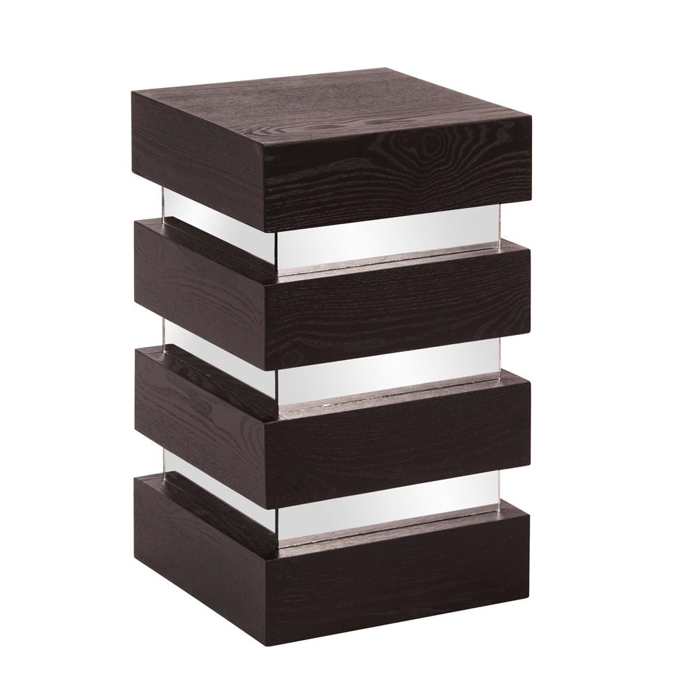 Mirrored Indoor Plant Stands Accent Tables The Home Depot Small Stepped Black Wood Pedestal Table