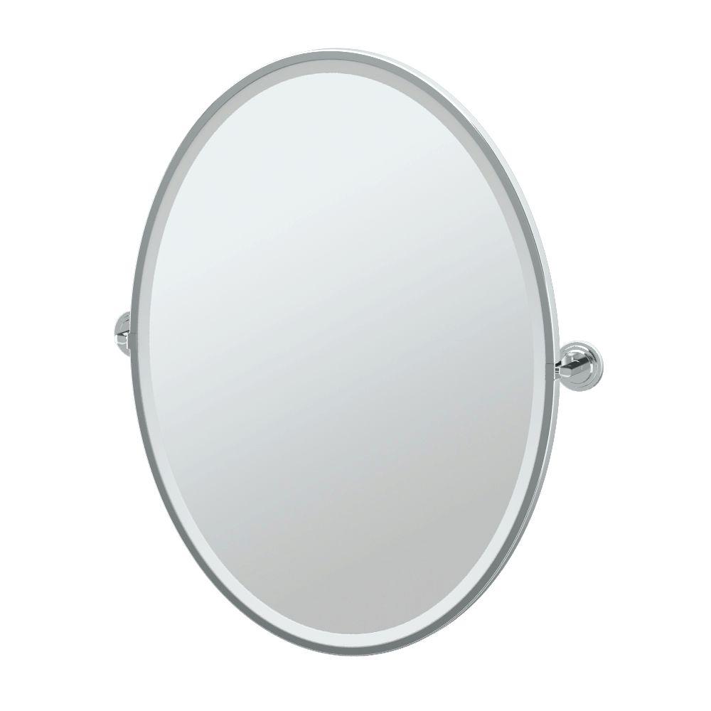 Chrome Oval Framed Bathroom Mirrors Bath The Home Depot