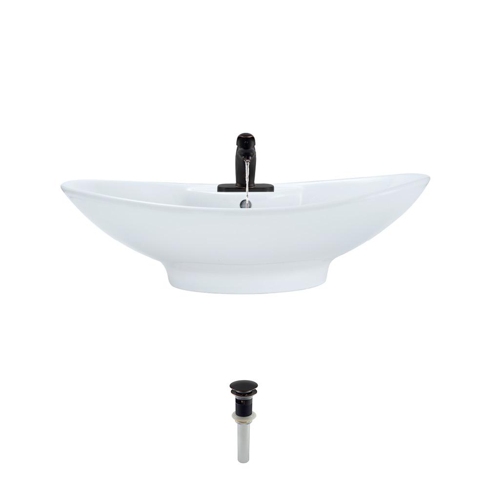Mr Direct Porcelain Vessel Sink In White With 722 Faucet And Pop Up Mr Direct Porcelain Vessel Sink In White With 722 Faucet And Pop Up Drain