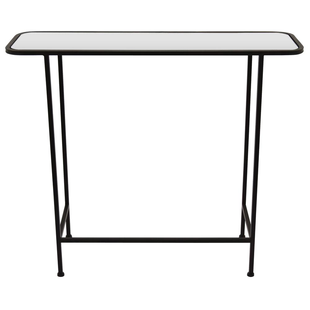 28 25 In Black Metal Mirrored Table 28 25 In Black Metal Mirrored Table