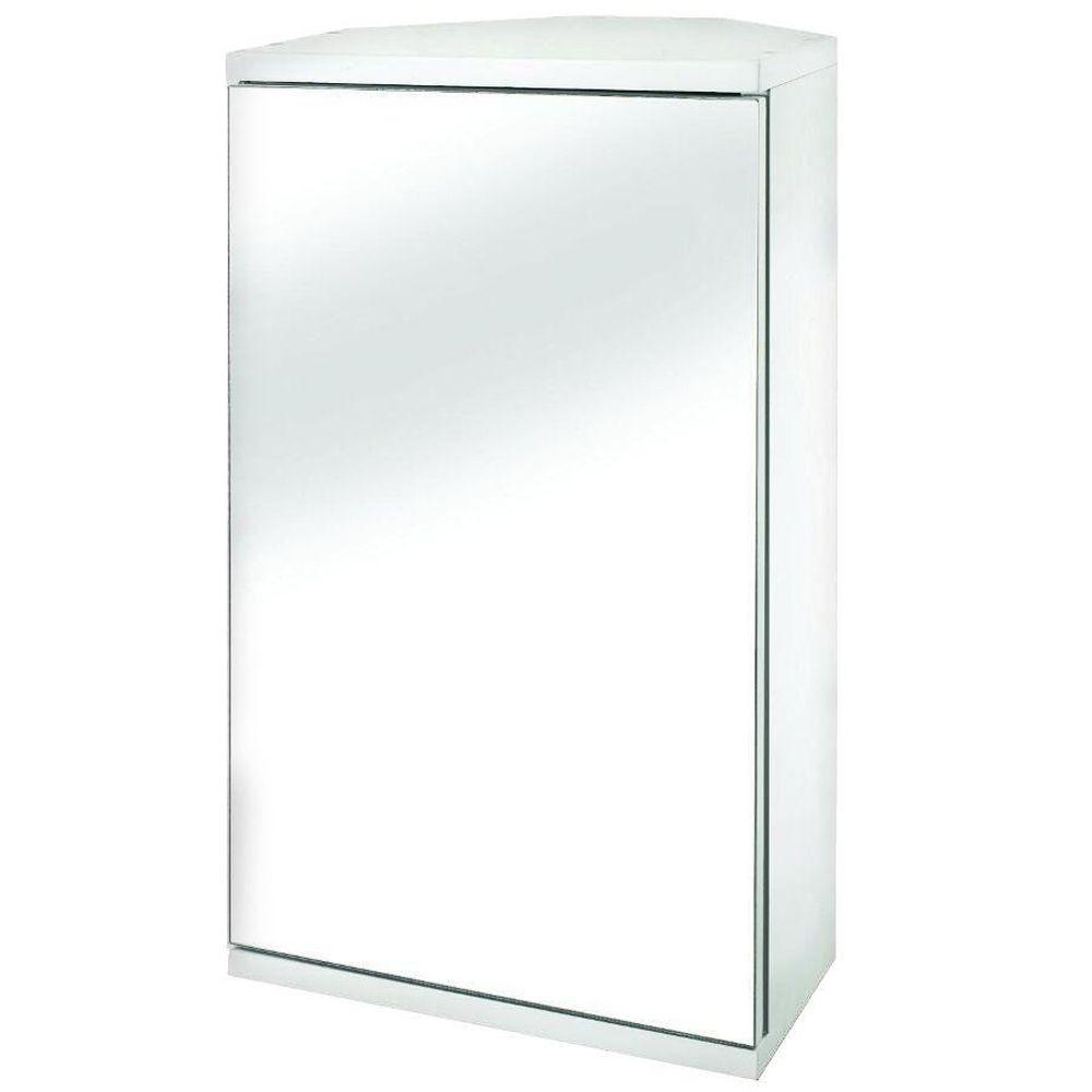 Croydex Simplicity 11 7 8 In W X 19 7 8 In H X 9 2 5 In D Framed Surface Mount Corner Bathroom Medicine Cabinet In White Wc257222yw The Home Depot