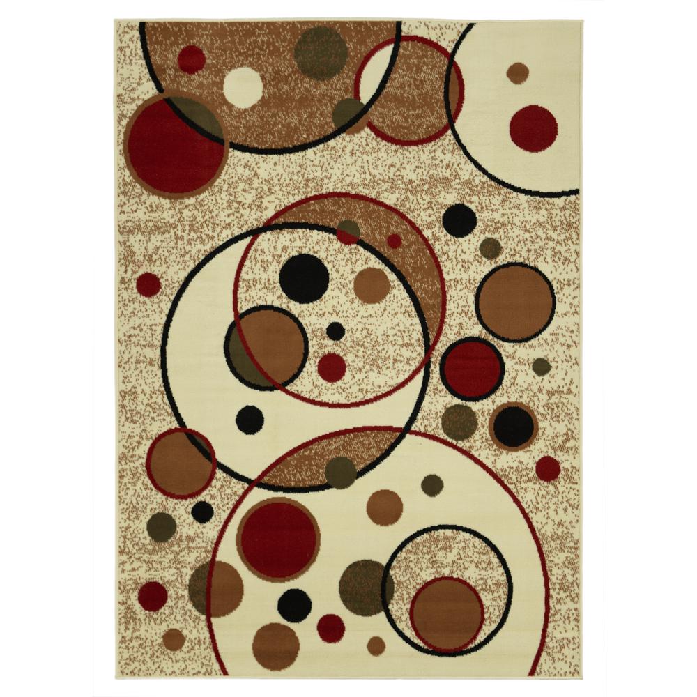 Sweet Home Stores Clifton Collection Modern Circles Design Beige 5