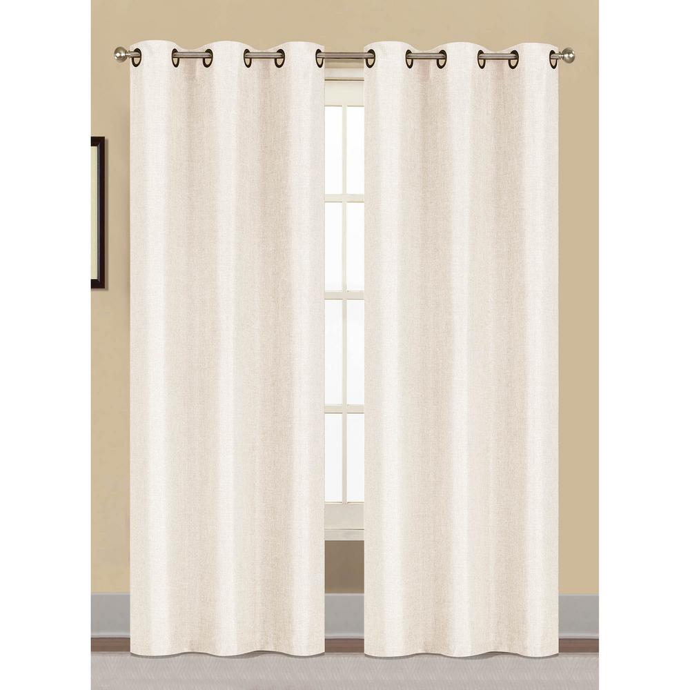 Semi Opaque Willow Textured Woven 96 In L Grommet Curtain Panel Semi Opaque Willow Textured Woven 96 In L Grommet Curtain Panel Pair White