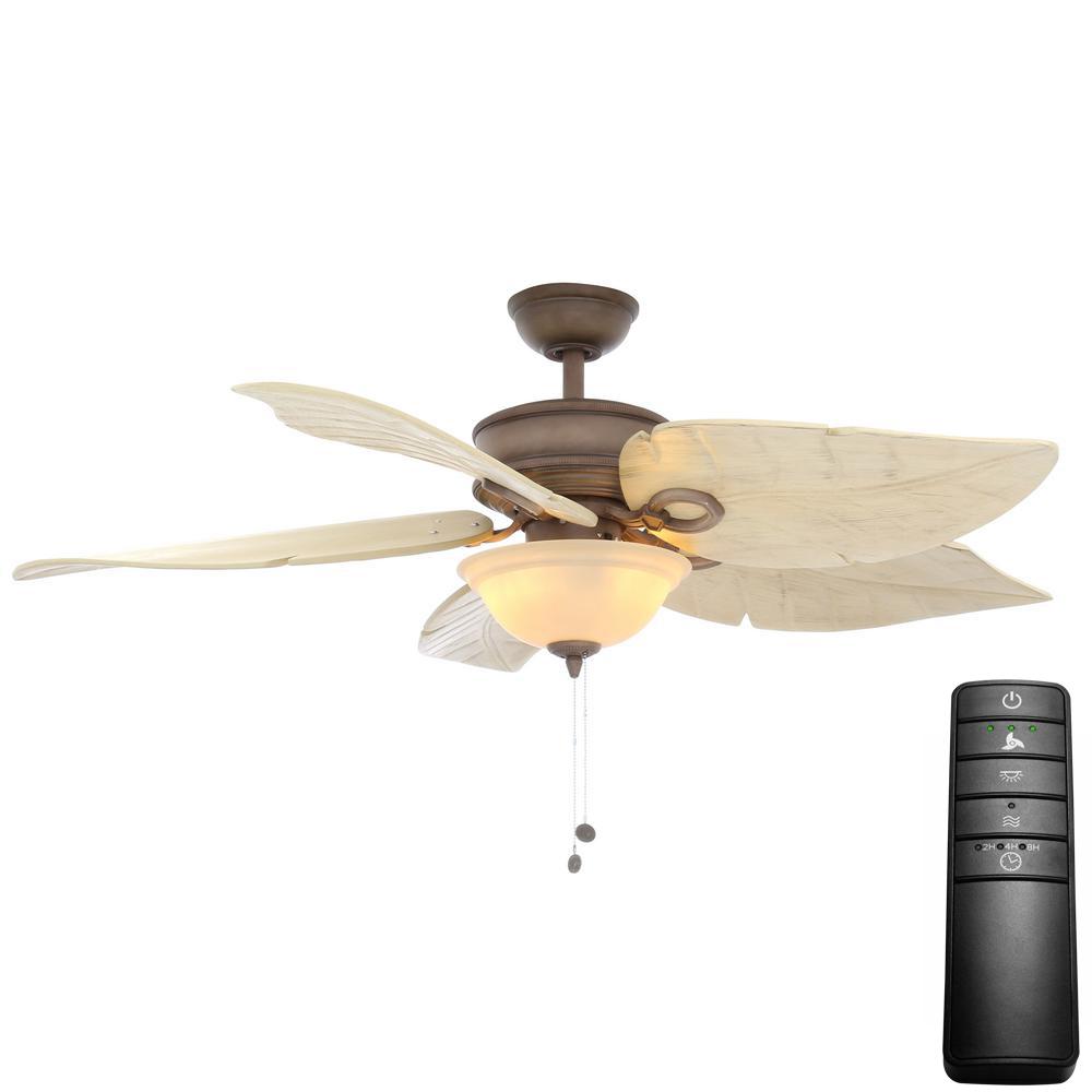 Hampton Bay Lighting The Home Depot Led Weathered Zinc Ceiling Fan With Light Kit And Remote Control