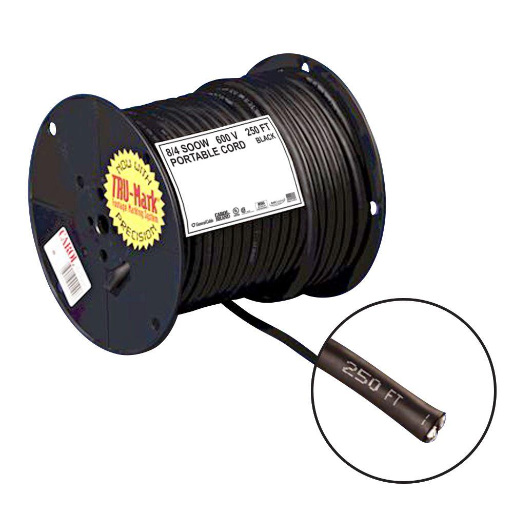 10 AWG 5C 10//5-SOOW Black 600V UL//CSA Portable Cord Cable 100FT