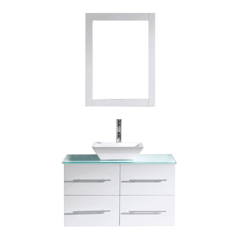 Virtu USA Marsala 35.43 in. W x 20.1 in. D x 20.86 in. H White Vanity