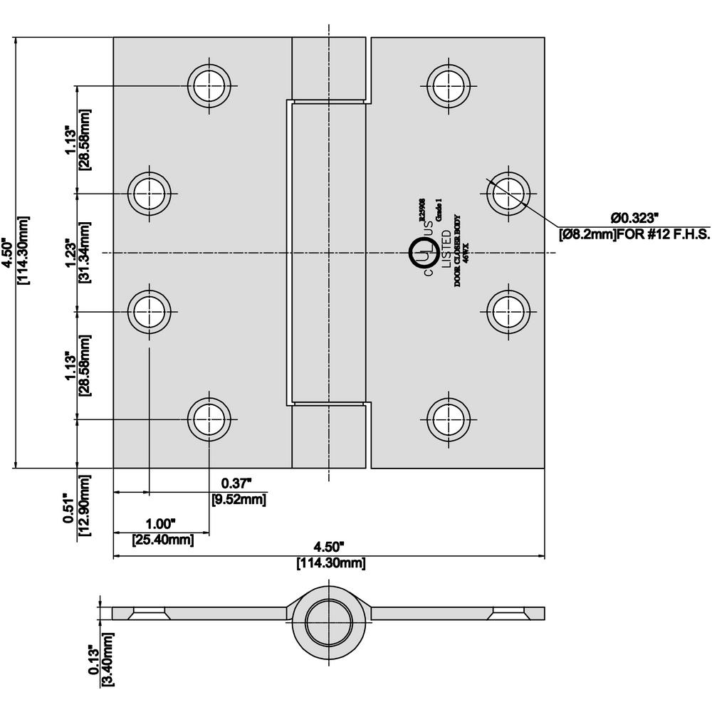 Everbilt 4 1 2 In X 4 1 2 In Satin Chrome Adjustable Spring Door Hinge